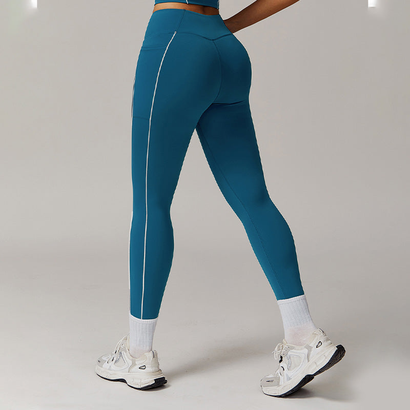 Lubella - Legging Taille Haute Contrasté Nude avec Poches