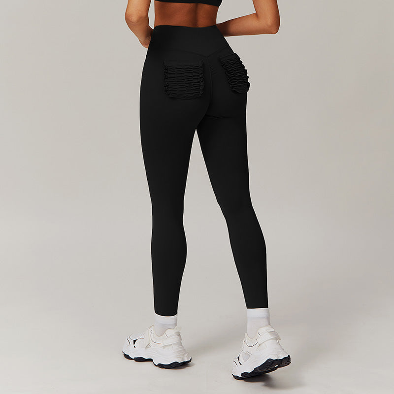 Lubella - Legging Taille Haute avec Fronces au Dos et Poches en Dentelle