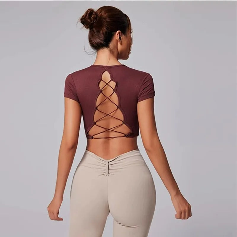 Lubella - Top Court Sans Dos à Manches Courtes - Tissage Innovant